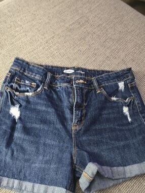 Old Navy Women's Dark Blue Denim Shorts - Classic High-Rise